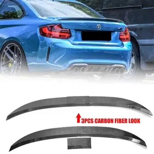 For Car Universal Adjustable Rear Trunk Spoiler Lip Roof Tail Wing Carbon Style