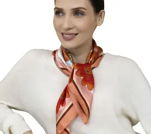 Youzey The Positano Satin Silk Square Neck Scarf 27" x 27"