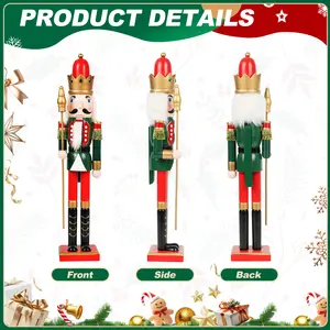 Classic Wooden Nutcracker Figures  Christmas Table Decor & Collectibles  Hand-Painted Festive Home Ornaments