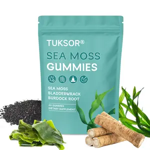TUKSOR Sea Moss Gummies with Black Seed Oil & Ashwagandha - 5-in-1 Daily Supplement - Gluten-Free, Non-GMO - Supports Hair, Skin, Nails, Gut Health, Immunity, Energy (60 Count)