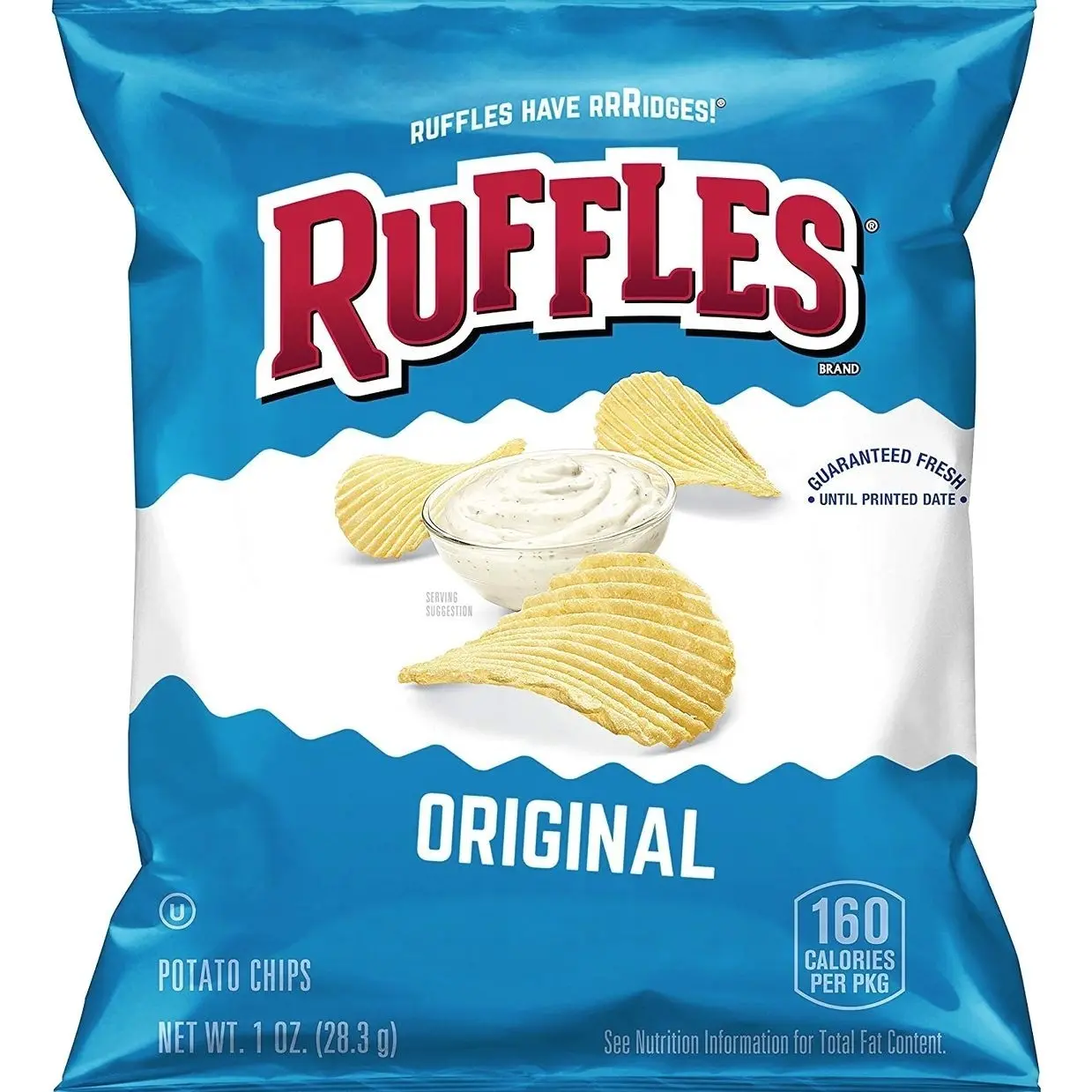 Ruffles Original Potato Chips, 1 Ounce (Pack of 40)