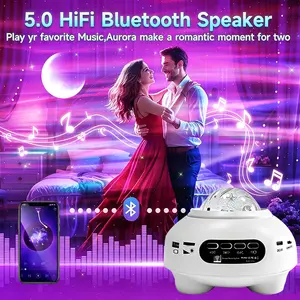 Galaxy Star Projector Night Light 2-in-1 48 Stunning Light Effects for Parties Birthdays Romantic Atmosphere Supports Music Playback Home Decor Lighting Top Gift Choice， item