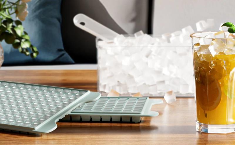 Mini Ice Cube Tray for Freezer, Nugget Ice Tray with Storage Bin, Makes 4×108 PCS Small Ice Cubes, Easy Release Crushed Ice Maker Tray for Drinks & Cocktails