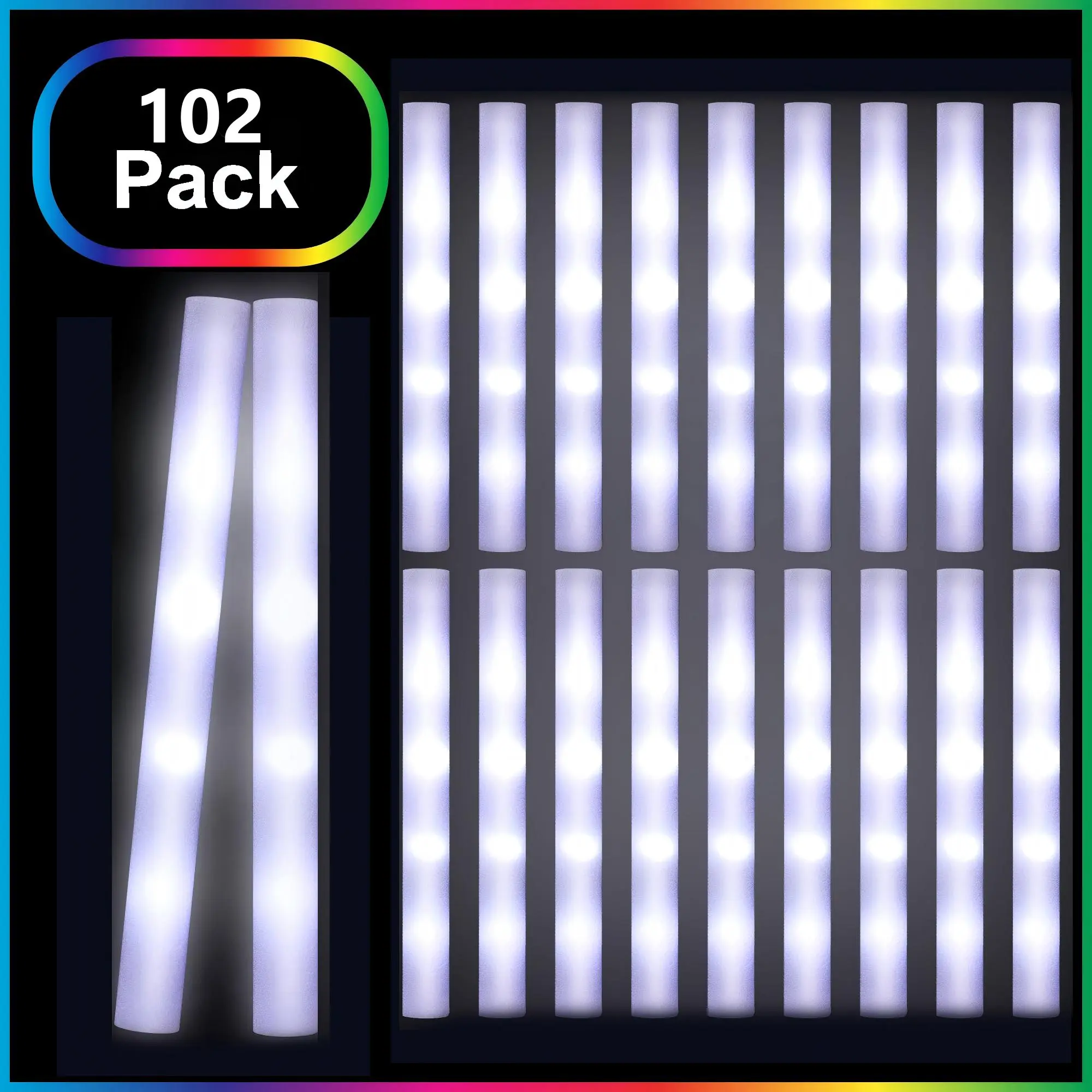 102pcs white sponge glow sticks