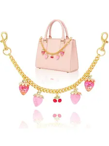 Cute Strawberry Cherry Bag Belt Extender Chain, Fashion Pants Decoration Chain, Handbag Wallet Jean Chain Accessory, Strawberry Charm, All Seasons
