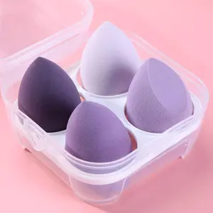 Mixed Color Water Drop Shape Makeup Sponge, 4 Counts Beauty Sponges Versatile Beauty Blender, Makeup Blending & Facial Detailing, Multi-functional Makeup Set, Gift