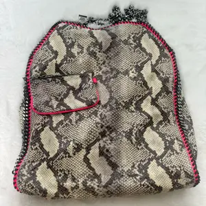 Pre-owned Stella McCartney Large Faux Heavy Chain Shoulder Snake Skin Bag|20563739 WWL