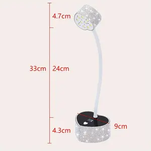 Mini LED Nail Lamp Rechargeable Light for Gel Nails Cordless Portable Nail Dryer 360°Rotatable Polish Curing Lamp with Battery