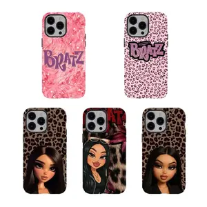 Bratz Doll Y2K Aesthetic Tough Shockproof Dual-Layer Phone Case, Military Grade Drop Protection, Retro Bratz Doll Design Cover for iPhone 11 12 13 14 15 16 17 Pro Pro Max Plus, Mobile Phone Accessory