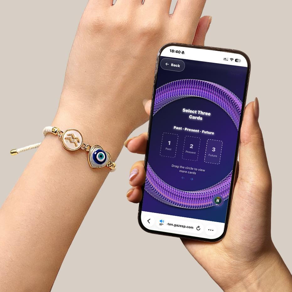 Orphaya NFC Zodiac Bracelet | Daily Tarot & Horoscope Access | Heart Protective Charm Lucky Talisman for Tarot Astrology Lovers