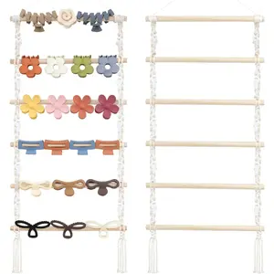Macrame Hair Claw Clip Organizer, Hair Clip Holder and Storage for Women Girls,Claw Clip Hanger  Decor for Wall,Door,Closet