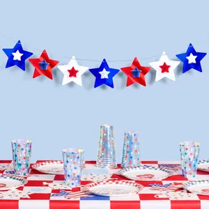 Red, White + Blue  Banner | 5.5 Ft. | 4th of July Garland,  Decorations,  Party Backdrop, Cowboy Photo Booth Supplies