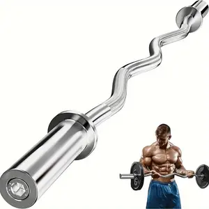 Curl Barbell Bar, Heavy-Duty Curl EZ Bar, 400LBS Load Capacity For Strength Training, Arm Muscle Exercise And Weightlifing, 2-Inch Weight Plates Curling Bar For Gym And Home