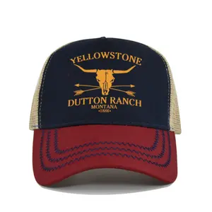 Cross-border Yellowstone baseball cap, silk-printed Yellowstone mesh cap, printed duckbill cap, unisex washable breathable sun hat