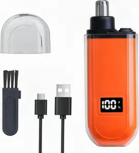 Electric Nose Hair Trimmer with LED Display – 2 in 1 Painless Eyebrow & Facial Hair Trimmer, USB Rechargeable, Waterproof