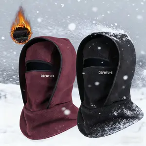 Fleece Lined Balaclava with Plush Ball Windproof Ski Mask for Motorcycle & Snow Sports Full Head Neck Face Coverage Winter Essential