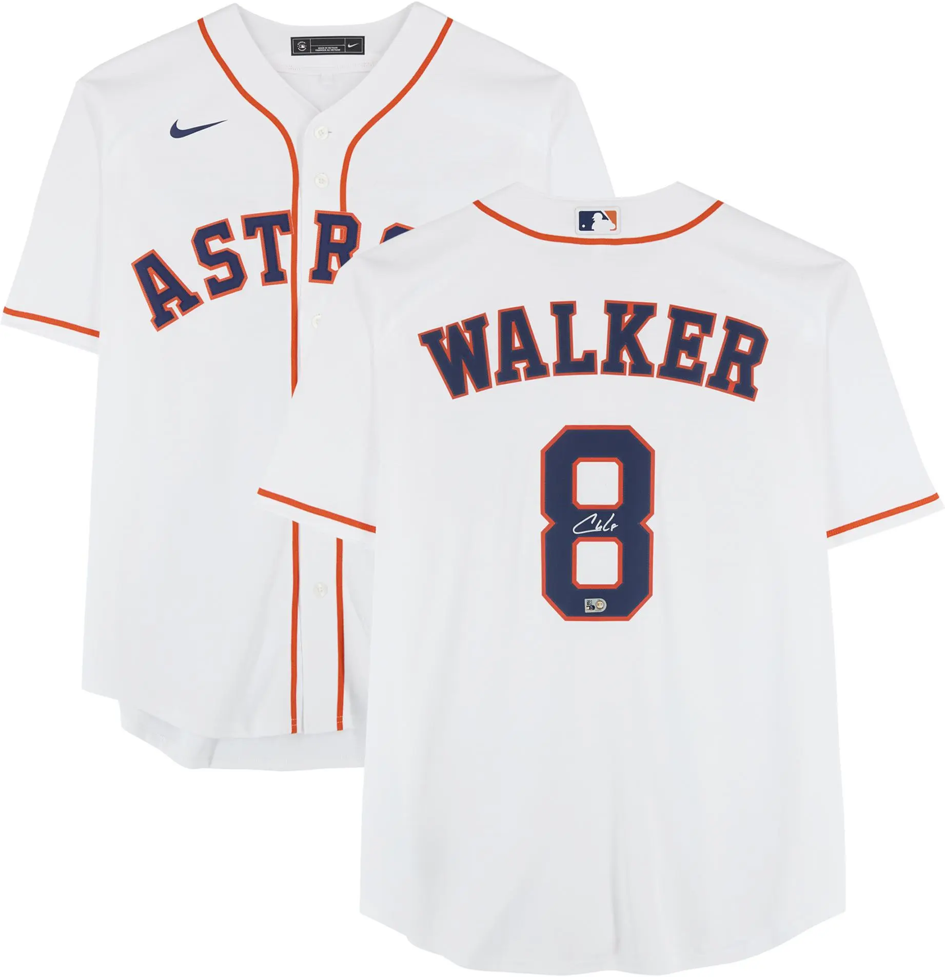 Christian Walker Houston Astros Autographed White Nike Replica Jersey - Fanatics Authentic Certified