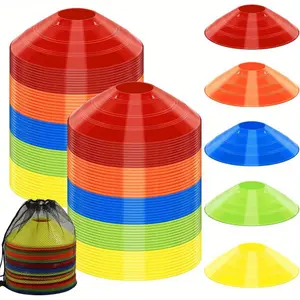 Soccer Cones for Training, 100/ 15 Pack Agility Cones with Carry Bag, Multi- Color Disc Cones for Sports Training, Soccer, Football, Basketball, Kids, Field Cone Markers, Indoor Outdoor Sports