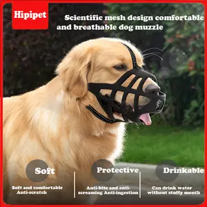 [Hipipet] Essential for medium & large dogs! This dog muzzle prevents biting, barking & scavenging—perfect for Corgis, Malinois, Golden Retrievers, Border Collies. Safe walks guaranteed!
