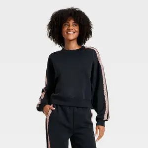 Women's Airy Sleek Lace Trim Crewneck Sweatshirt - All In Motion