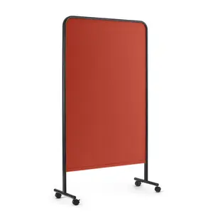 Poppin Goal Fabric Pinboard, 39x67", Black + Brick