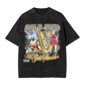 Valentine Shirts Washed T Shirts Uma Musume Copano Rickey Hip Hop 7Vintage T-Shirt Oversize Streetwear Cotton Printed Top Tee Shirt for Men Women Premium Cotton Relaxed Fit S-5XL - Menswear, Clothes  merch everyday