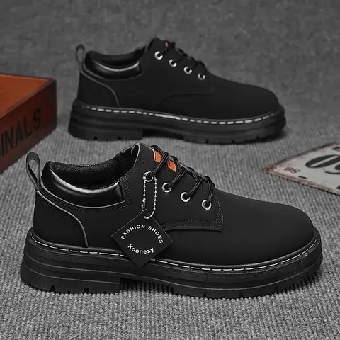 Men's Fashionable Solid Color Lace Up Oxford Shoes, PU Leather Footwear, Casual Comfortable Round Toe Shoes for Daily Wear, Minimalist Business Office Shoes for All Seasons, Business Casual Oxfords