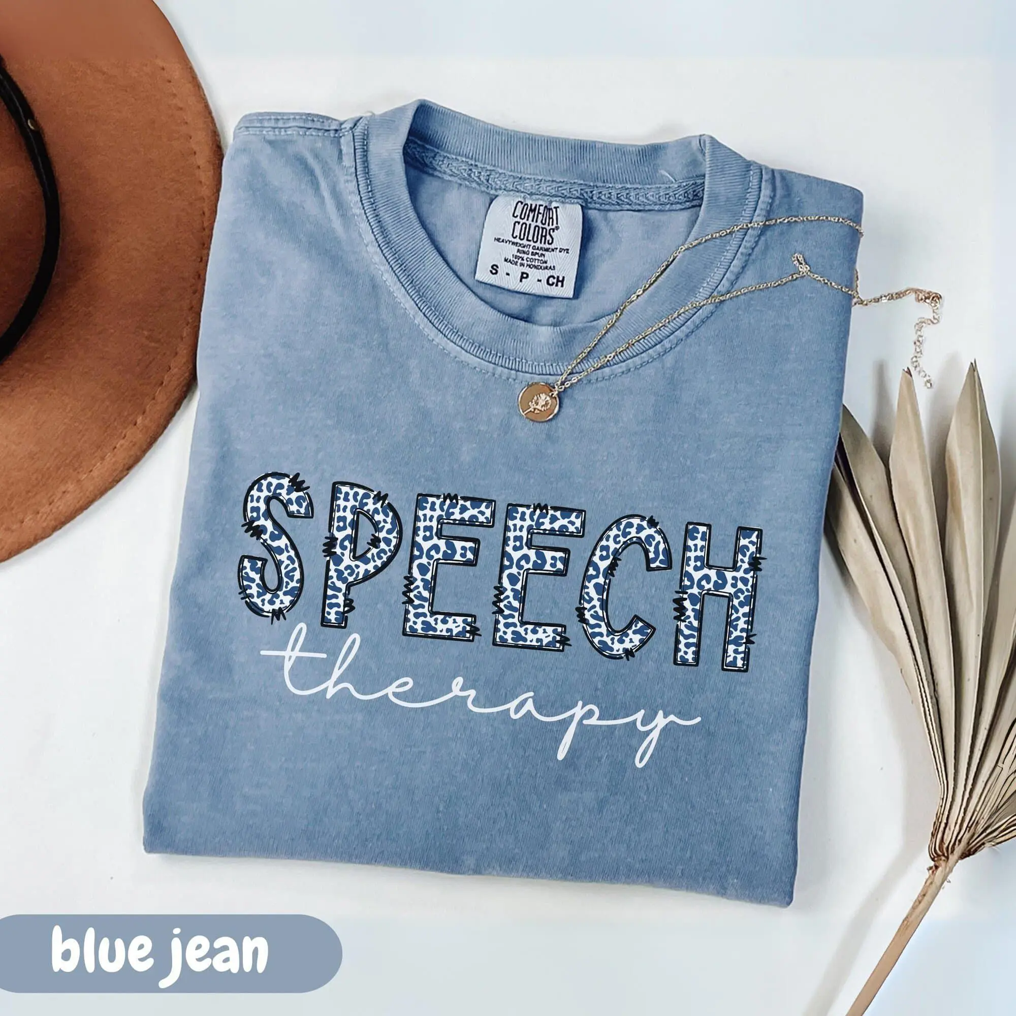Speech Therapy Shirt, Comfort Colors Leopard SLP Tee, Floral Speech Therapist Shirt Speech Language Pathologist Gift Graduation Appreciation