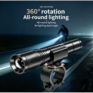 Rechargeable Bike Front Light, 360° Rotatable Anti-Glare Ultra-Light Flashlight, High Brightness Bicycle Lamp, Durable Cycling Accessory, Road Cycling Gear, Bike Headlight