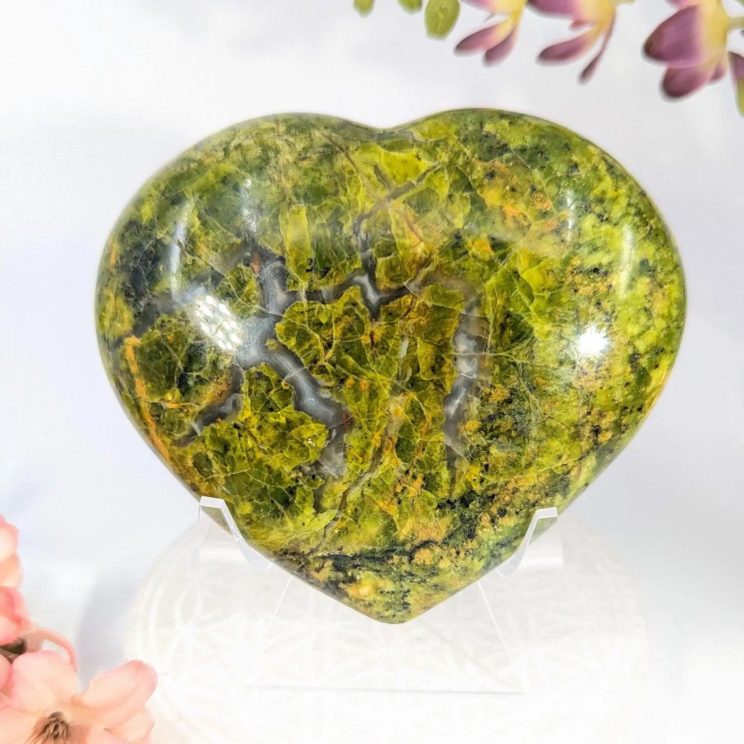 Green Opal 4.5 inch Heart