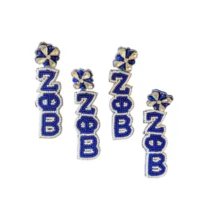 Zeta Phi Beta Beaded Earrings