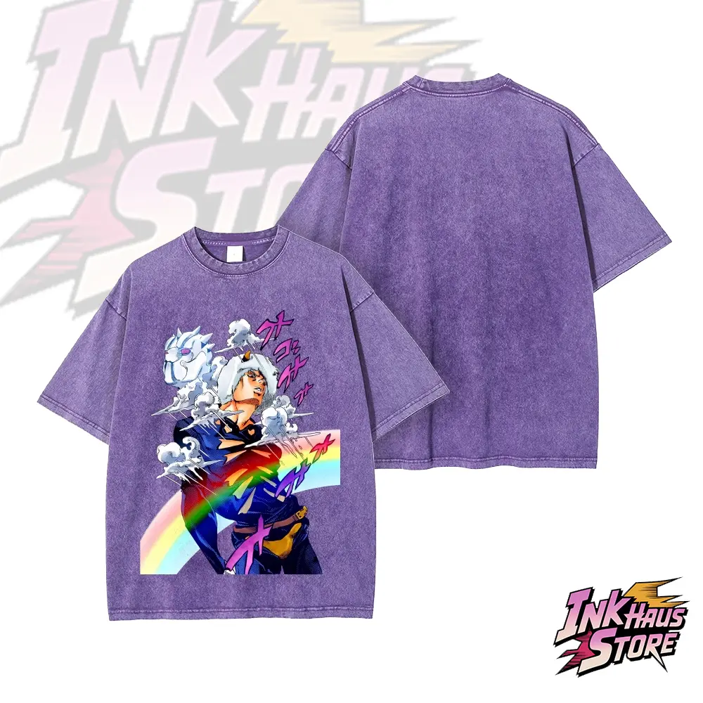 Weather Report is a main character in JoJo's Bizarre Adventure Part 6, Stone Ocean.--Short Sleeve Cotton Unisex Retro wash Tee