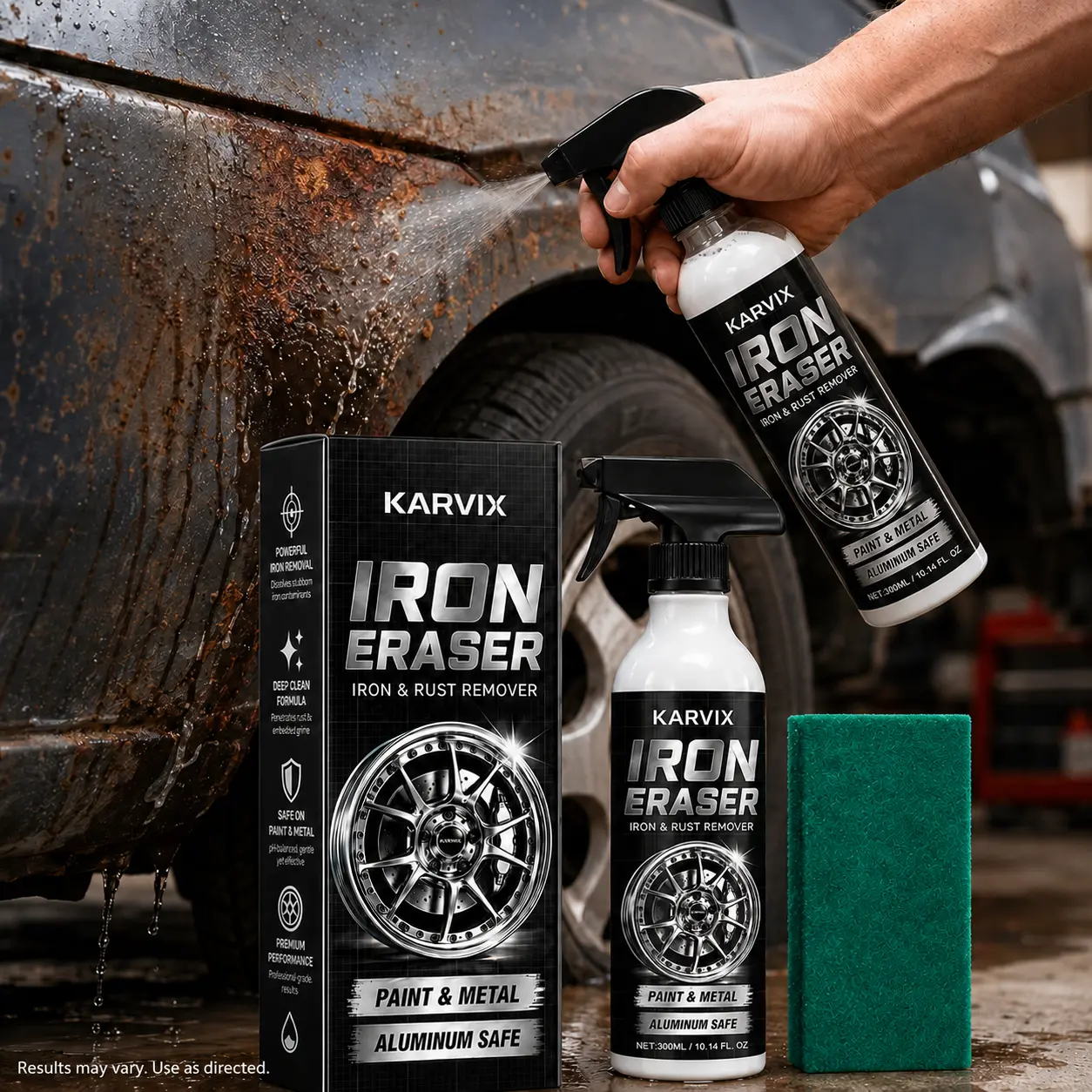 Iron Eraser Spray for Car Wheels and Paint Acting Rust and Brake Dust Remover for Professional Automotive Surface Cleaning