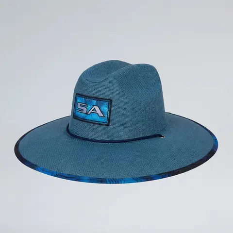 Soul of Adventure Powder Blue Underwater Topography Straw Hat for Sun Protection and Outdoor Adventures