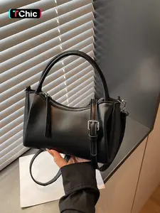 Extremely simple and high-end dumpling shaped handbag crossbody bag | With a sleek silhouette and a cool atmosphere, the bag features a detachable and adjustable shoulder strap design that can be carried by hand or crossbody. It can hold a phone, keys, li