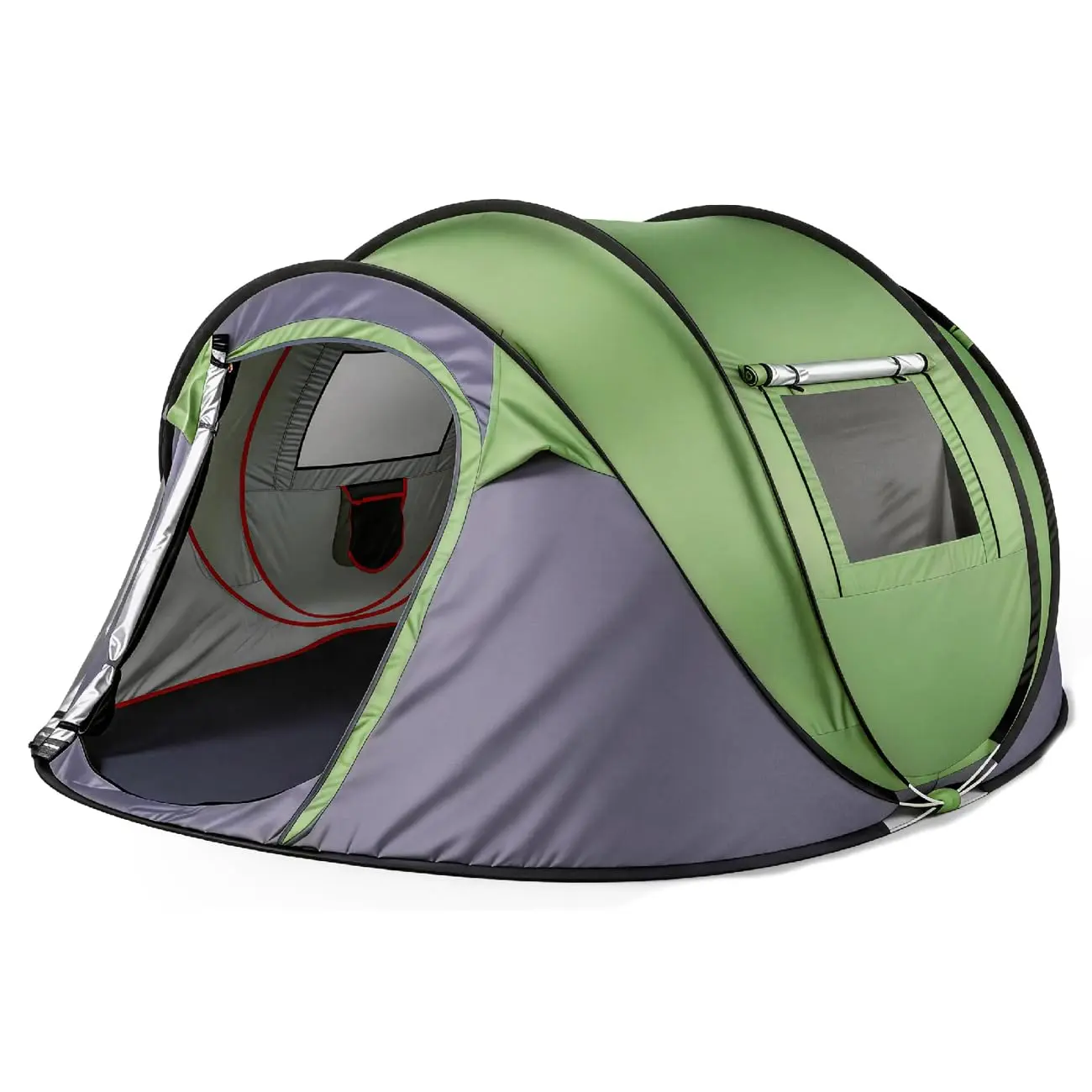 4 Person Easy Pop Up Tent Waterproof Automatic Setup 2 Doors-Instant Family Tents for Camping Hiking & Traveling