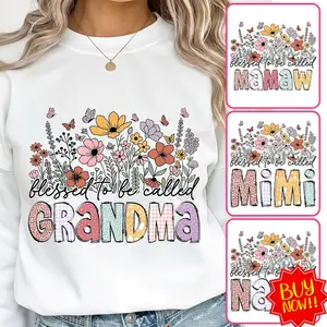 Custom Blessed To Be Called Grandma Shirt, Floral Mamaw Mimi Nana Tee, Mother’s Day Gift, Cute Grandma Graphic, Comfort Colors T-Shirt