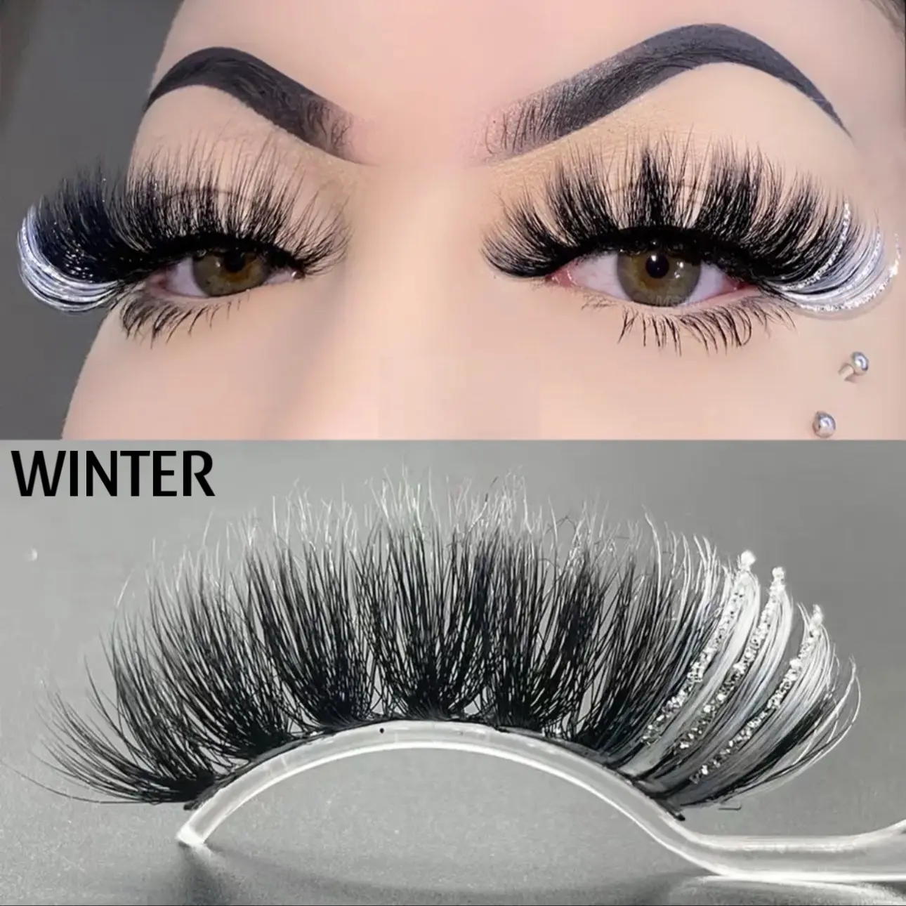 Winter White Glitter Lashes Eyelashes