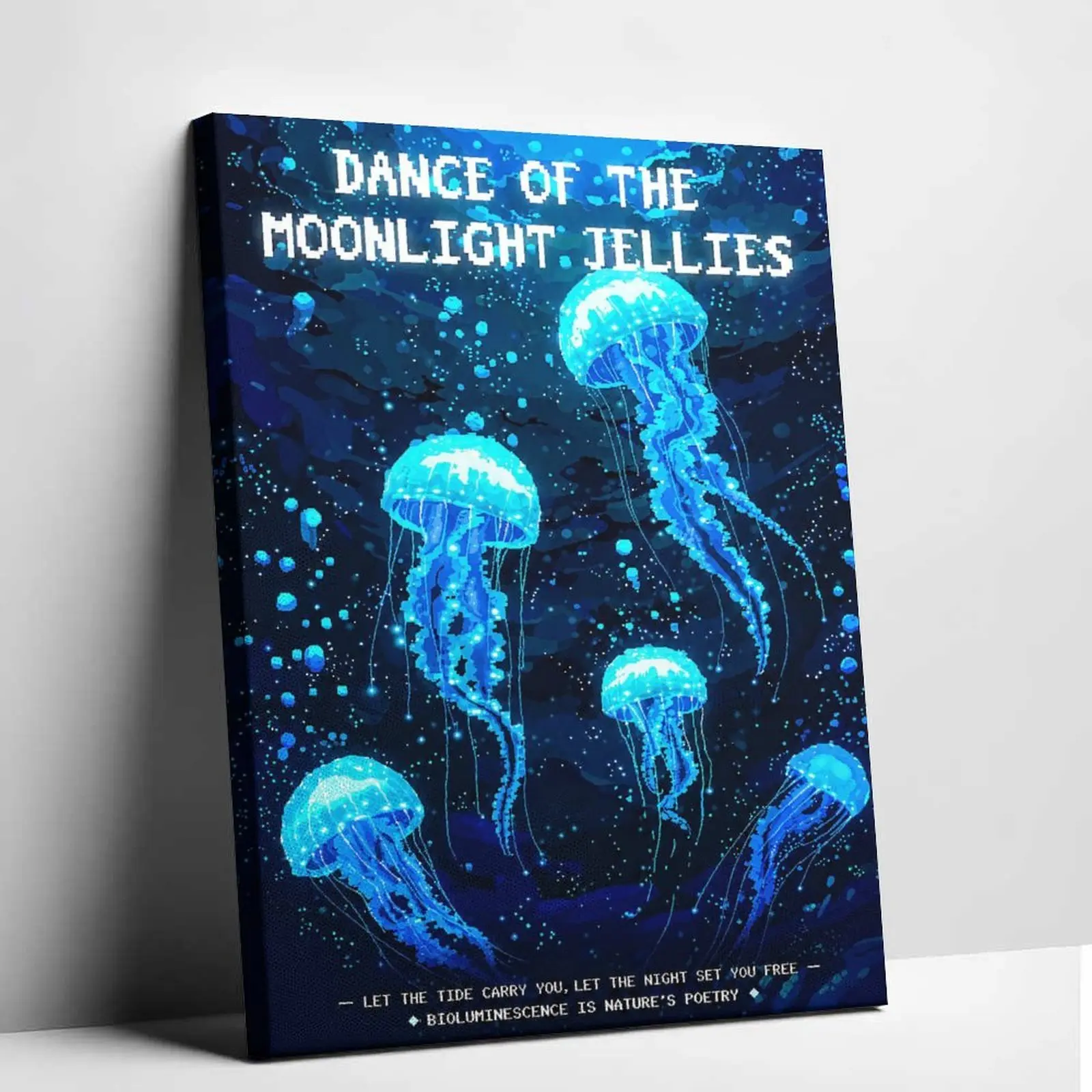 Stardew Valley Dance of the Moonlight Jellies Canvas Print Pixel Art Movie Scene Poster Gaming Room Aesthetic Bedroom Wall Decoration High Quality Trendy Ocean Home Decor Painting