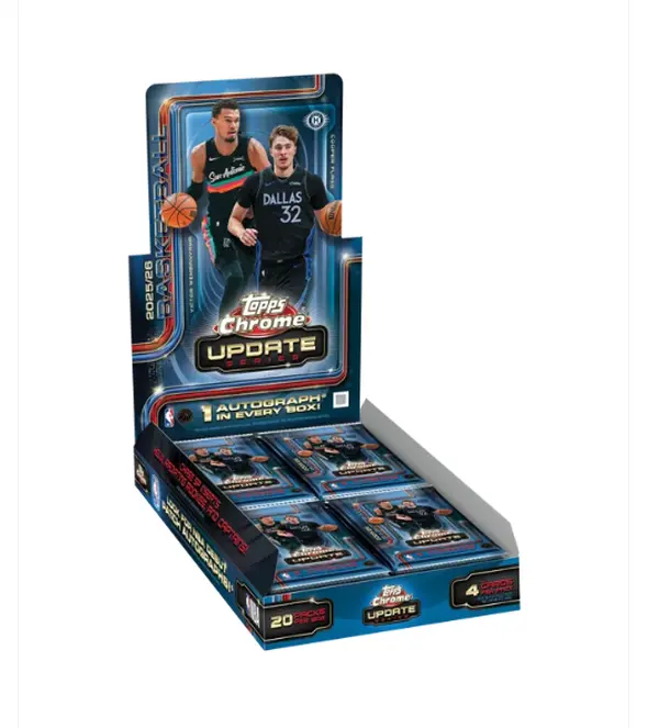 2025/26 Topps Chrome Update Series Basketball Hobby Pack - Sports Cards with Autograph Potential