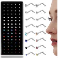 80Pcs 20G L shaped（white&multicolor）