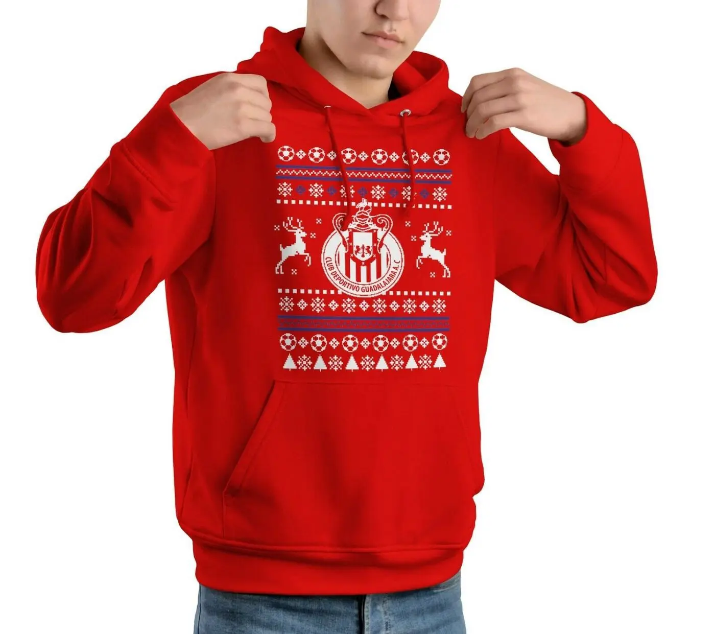 New! Chivas de Guadalajara Ugly Christmas Hoodie , Sudadera Chivas  Navidena