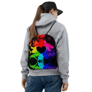 Heart Splash Drawstring Bag