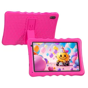 BYYBUO 10.1 Inch android 14 kids tablet Tablet, 8(3+5)G RAM 32G ROM Tablet with Silicone Case for Home & School, Fashionable Educational Tablet with Lanyard for Boys & Girls, Learning Tablet, Pink