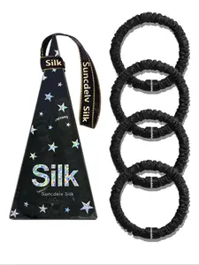 Solid Color Silk Hair Scrunchies, High Stretch Hair Ties, Fashion Hair Accessories for Women & Girls, Minimalist Headwear Suitable for Thick Hair, Hair Accessories Set