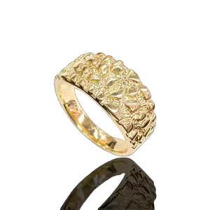 Gold Filled Brushed Nugget Ring