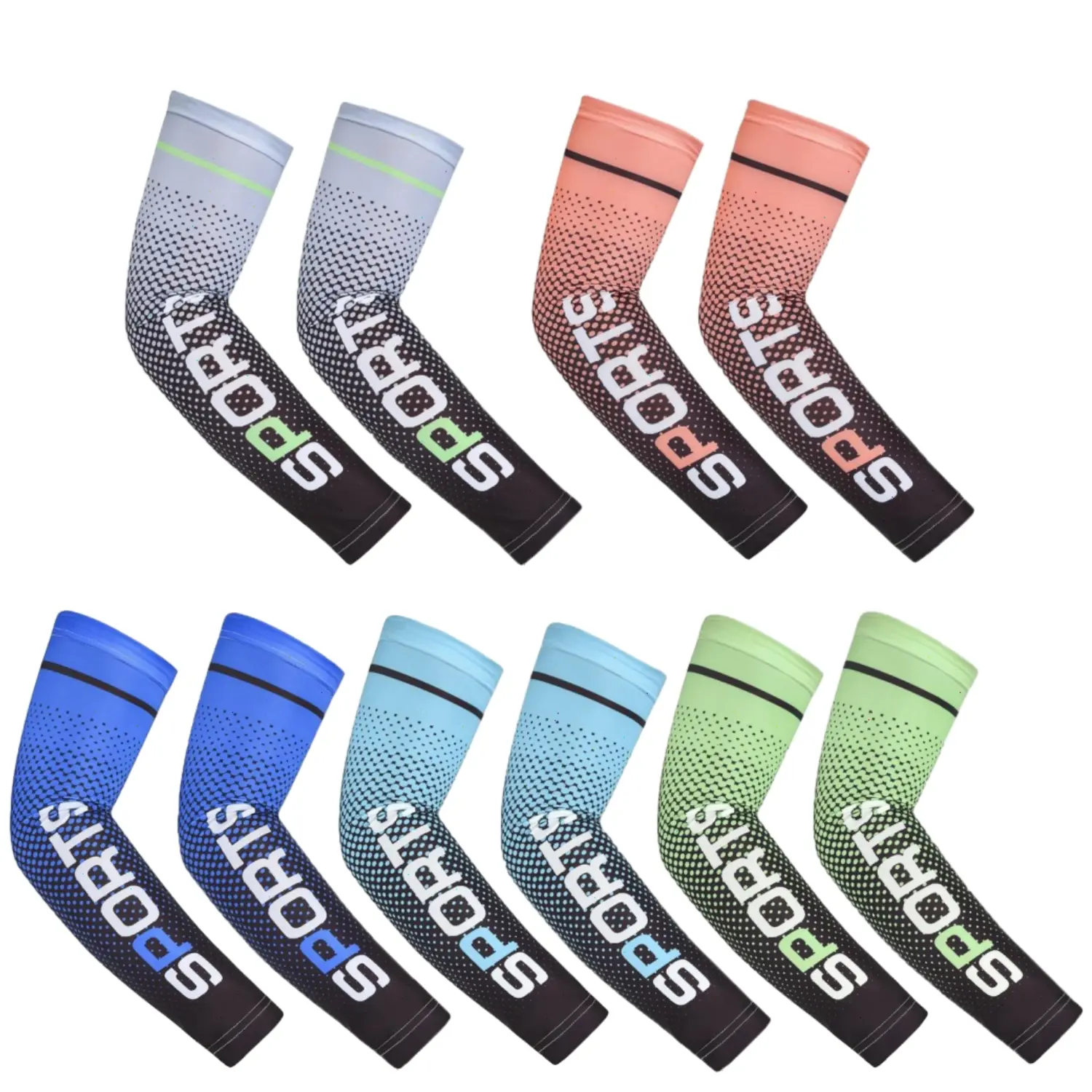5 Pairs UV Sun Protection Arm Sleeves for Men Women Summer Cooling Sport Sleeve To Cover Arm Ice Silk Compression Cover Arm Bands