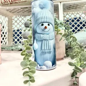 3D snowman stainless steel tumbler 20oz