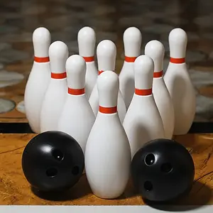 12-Piece Kids Bowling Set with 10 Pins and 2 Balls, Plastic Bowling Toys for Ages 3 and Up, Fun Indoor and Outdoor Game for Family Interaction