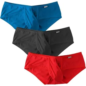 Men’s low-rise boxer briefs, 3-pack — merino wool/cotton blend, multicolor striped and solid options, silky smooth, breathable and comfortable, regular fit athletic activewear for everyday wear